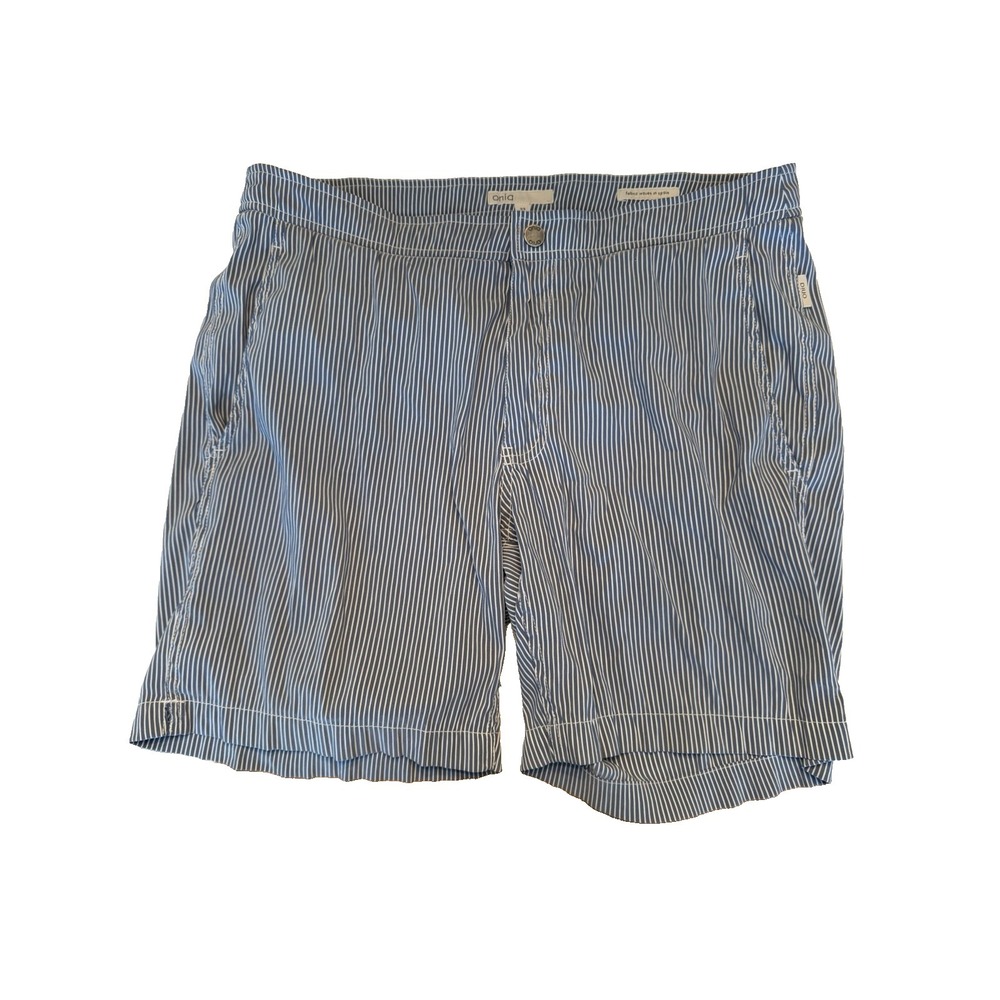 Onia Men's Size 33 Calder 7.5" Swim Trunks Blue‎ White Striped